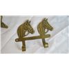 Image 2 : (3) Brass horse Theme Hooks + Horse decor