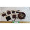 Image 1 : (6) Mens Wallets + Faux Wood Tray with mens accessories