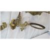 Image 3 : (2) Brass Curtain Tiebacks + 1 Plant hanger + 1 Antique Lamp Holder