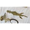 Image 4 : (2) Brass Curtain Tiebacks + 1 Plant hanger + 1 Antique Lamp Holder