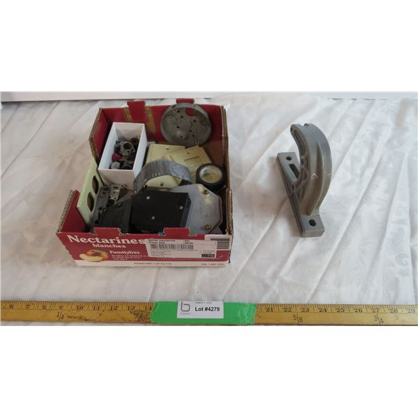 Assorted electrical covers and electrical breakers