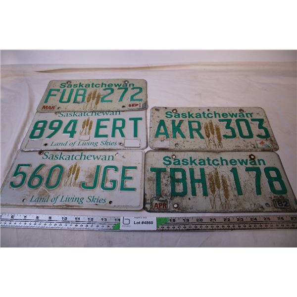 (5) Sask Plates