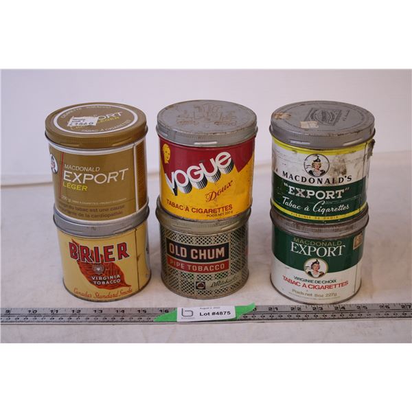 (6) Tobacco Tins