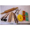 Image 1 : (6) Sets of Chopsticks, Stands and Soy Bowls, Bottle Stopper/Opener, Rolling Pin, misc