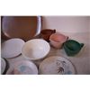 Image 5 : Assorted Plastic Cups, Saucers, Bowls, and Serving Tray