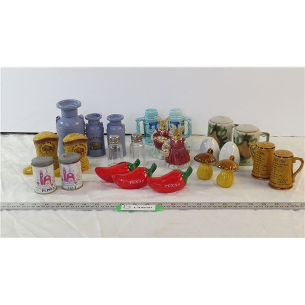 Variety of Salt and Pepper Shakers