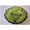 Image 2 : Large Green Footed Centerpiece and Ruby Flash Etched Raised Bowl