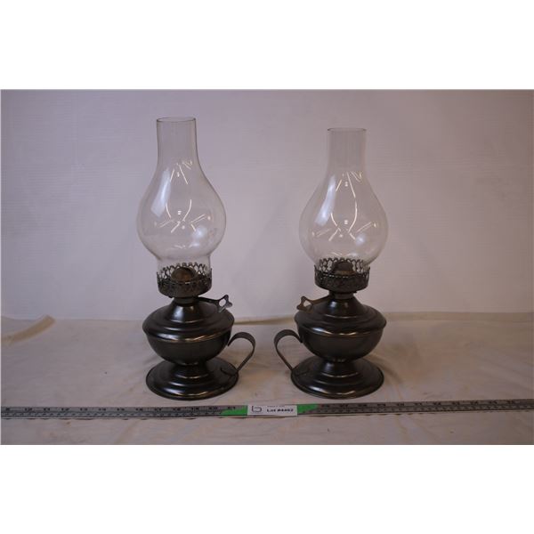 (2) Vintage Kerosene Lamps