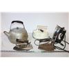 Image 1 : (3) Vintage Irons (2) Kettles