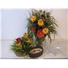 Image 1 : Artificial flower arrangements,glass bowls and misc. Items as pictured