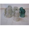 Image 3 : (7) Glass Insulators, lamp base, misc trinkets