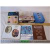 Image 1 : Portable sewing machine,books,stand,frame, game(missing pieces)candle,etc..