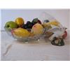 Image 2 : Glass Bowl with a lot of plastic fruit pieces and ornament