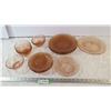 Image 1 : (18) Pink Glass Plates, Dessert Plates, Bowls (6 of each)
