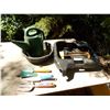 Image 1 : Oil Pan, watering can, small garden tools