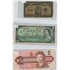 Image 2 : 1923 Dominion of Canada ¢25 Bill, 1923 $1 Canadian Bill, 1986 $2 Bill, 1937 $5 Bill, 1989 $10 Bill, 
