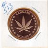 Image 1 : 1 OUNCE COPPER  .999 FINE - CANNABIS - LEGALIZE IT