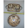 Image 1 : ROGERS SILVER PLATE CREAM & SUGAR with TRAY & 7 1/2 inch PLATE  (Viking Plate)