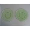 Image 1 : 6 1/4 INCH GREEN CAMEO BALLERINA DEPRESSION GLASS PLATES  -  LOT of 2