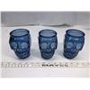 Image 1 : 3 Blue Skull Head Cups