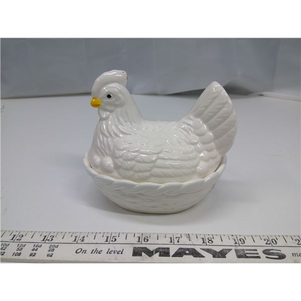 Milk Glass Hen on Nest