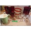 Image 1 : Cranberry glass & misc. all vintage.