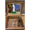 Image 1 : wood box w/ jewlery.