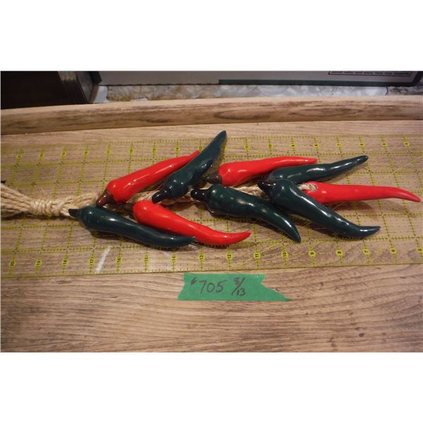 vintage mexico ceramic chilies.