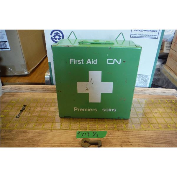 C.N.R. key & first aid metal box.