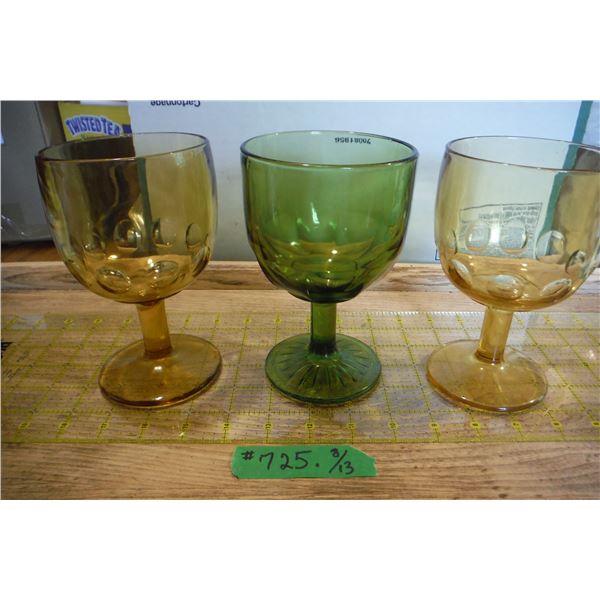 3 carnival goblets.