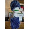 Image 1 : Blue handmade knit touque & mittens.