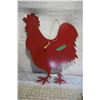 Image 2 : Large metal red rooster.
