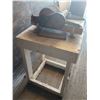 Image 2 : Antique Wool Carder, mounted on White Table. Total H-3'4" W-1'8" D-2'