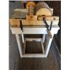 Image 3 : Antique Wool Carder, mounted on White Table. Total H-3'4" W-1'8" D-2'