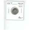 Image 1 : 1957 Canadian Silver 10 Cents. MS-64. Bright White. Nice.