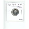 Image 1 : 1965 Canadian Silver 10 Cents. MS-63 with Heavy Cameo. Bright White. Nice.