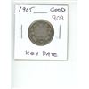 Image 1 : 1905 Canadian Edward VII Silver 25 Cents. Key Date. Mintage of 800,000. Good-4.