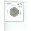 Image 1 : 1944 Canadian George VI Silver 25 Cents. Issued during World War II. Vf-20.