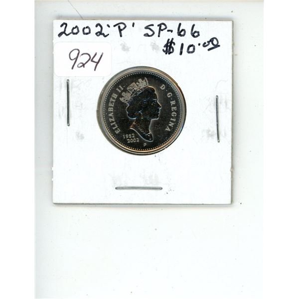 2002P 25 Cents. Specimen-66. Nice.