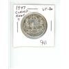 Image 1 : 1947 Curved Right 7 George VI Silver 50 Cents. VF-20.