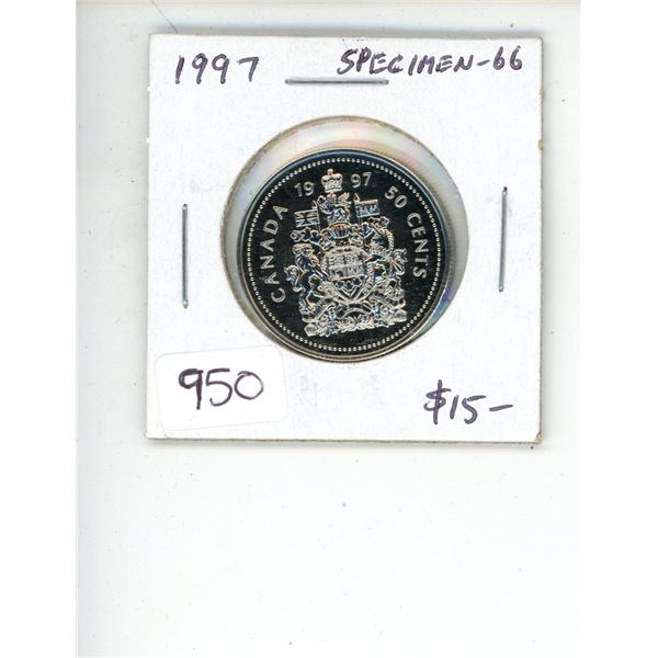 1997 Canadian 50 Cents. Specimen-66. Nice.