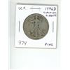 Image 1 : U.S. 1946D Walking Liberty Silver Half Dollar. Denver Mint. Fine.
