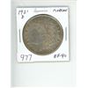 Image 1 : U.S. 1921D Morgan Silver Dollar. Denver Mint. EF-40.