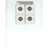 Image 1 : Lot of 4 Canadian George V Silver 25 Cents. Includes 1913, 1919, 1933 & 1934. Coins grade VG-8.