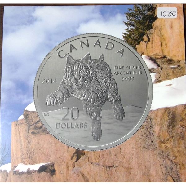 2014 Bobcat $20. .9999 pure silver. In folder of issue.