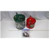 Image 4 : 1 gallon red gasoline pail – GW metal products Winnipeg, clean inside 1940’s, 1 green gasoline pail 