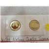 Image 2 : 2 commemorative Canadian loonies - United Nations Charter Signing 1945-2020 first ever color loonie 