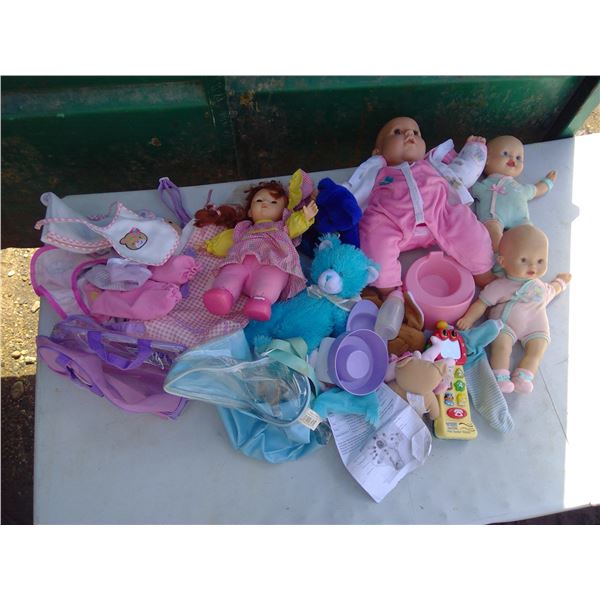 Lot of Baby Dolls w/ Accessories