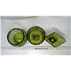 Image 2 : 3 Green Glass Items - Chalice, Bowl, Dish