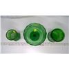 Image 2 : 3 Green Glass Items - Vases and Dish